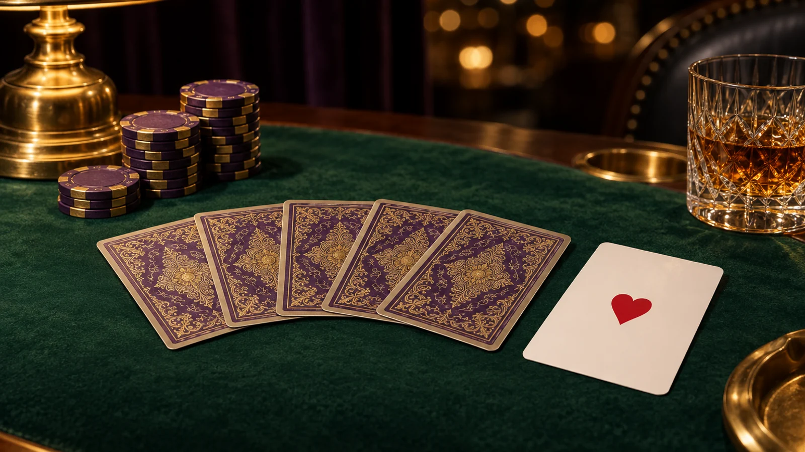 Green baize card table set up in a quiet room, the kind of spot where you'd sit down and read the fine print properly